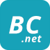 Logo with a cyan background and with the initials of the name of the website (BC.net) as foreground