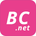 Logo with a pink background and with the initials of the name of the website (BC.net) as foreground
