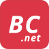 Logo with a red background and with the initials of the name of the website (BC.net) as foreground